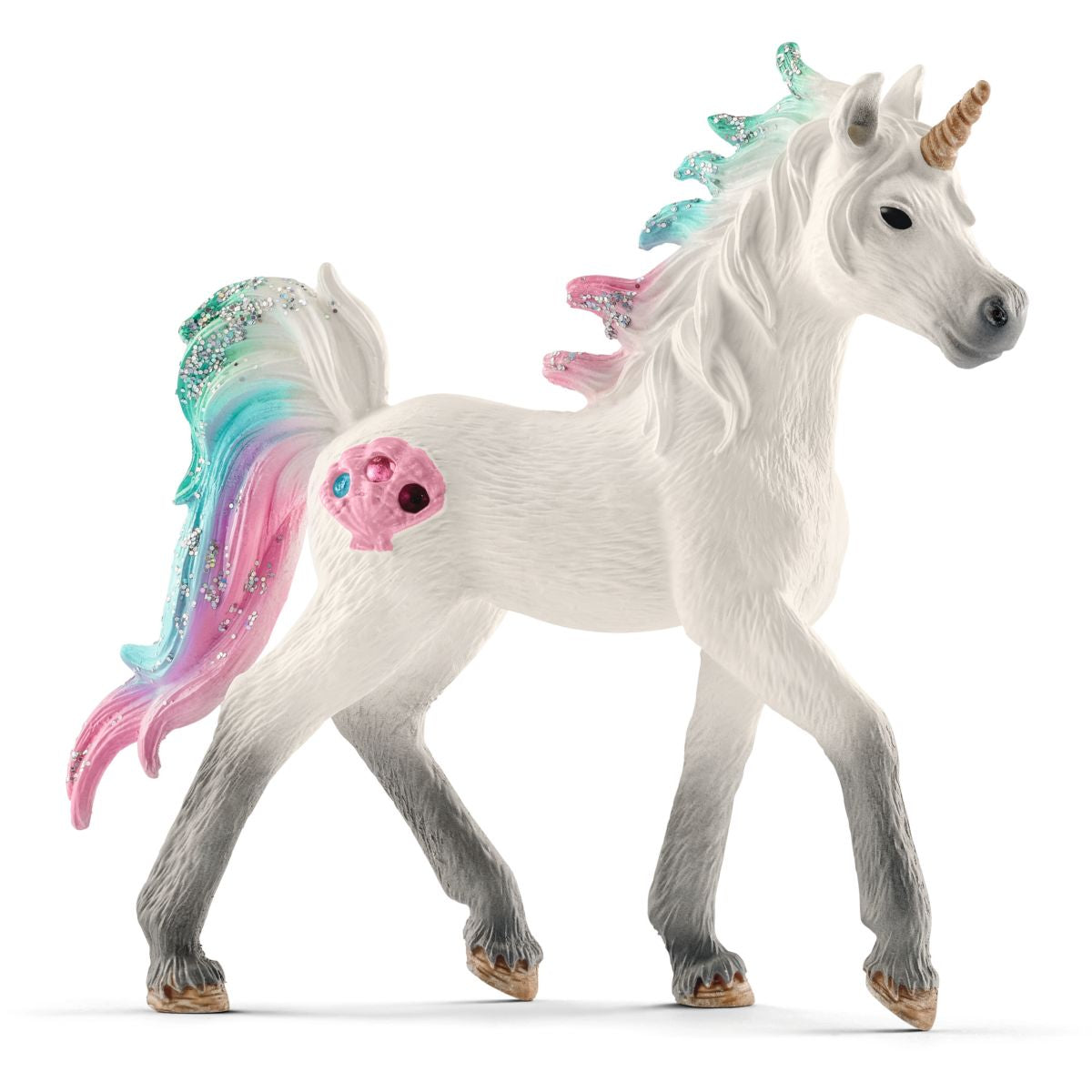 Schleich Figur Bayala Meereseinhorn Fohlen 9,8x3,2x8,8 Rosa/Weiß/Blau