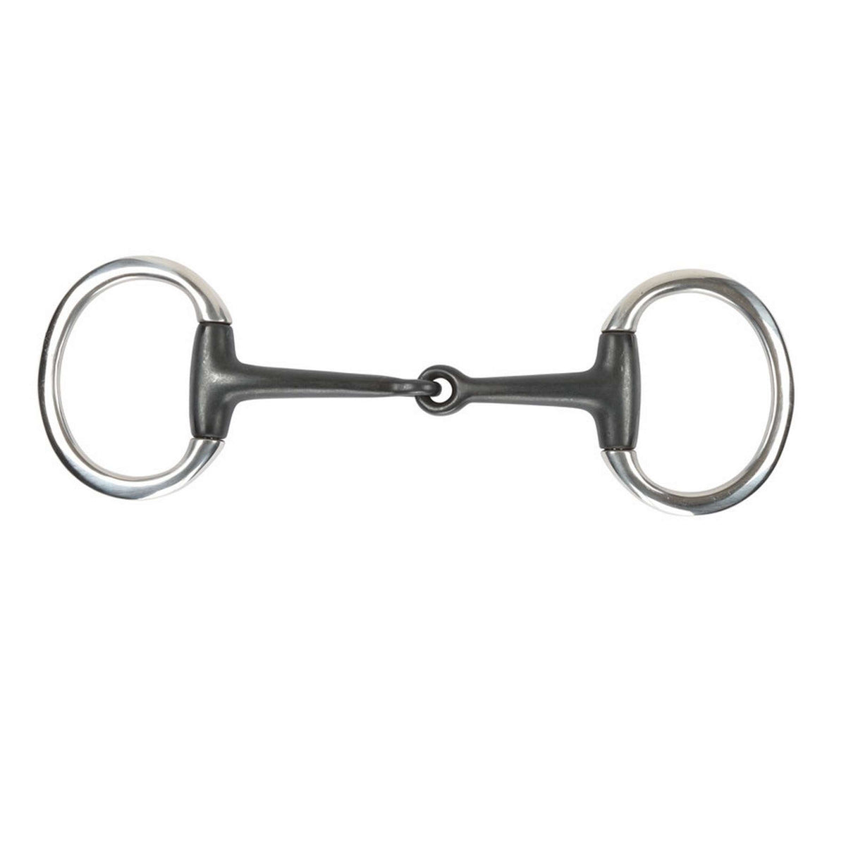 Shires Gebiss Flat Ring Eggbutt Snaffle Schwarz