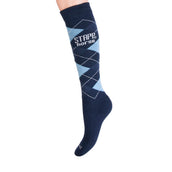 Stapp Horse Reitsocken Checkered Marine/Lichtblau/Jeans Lurex