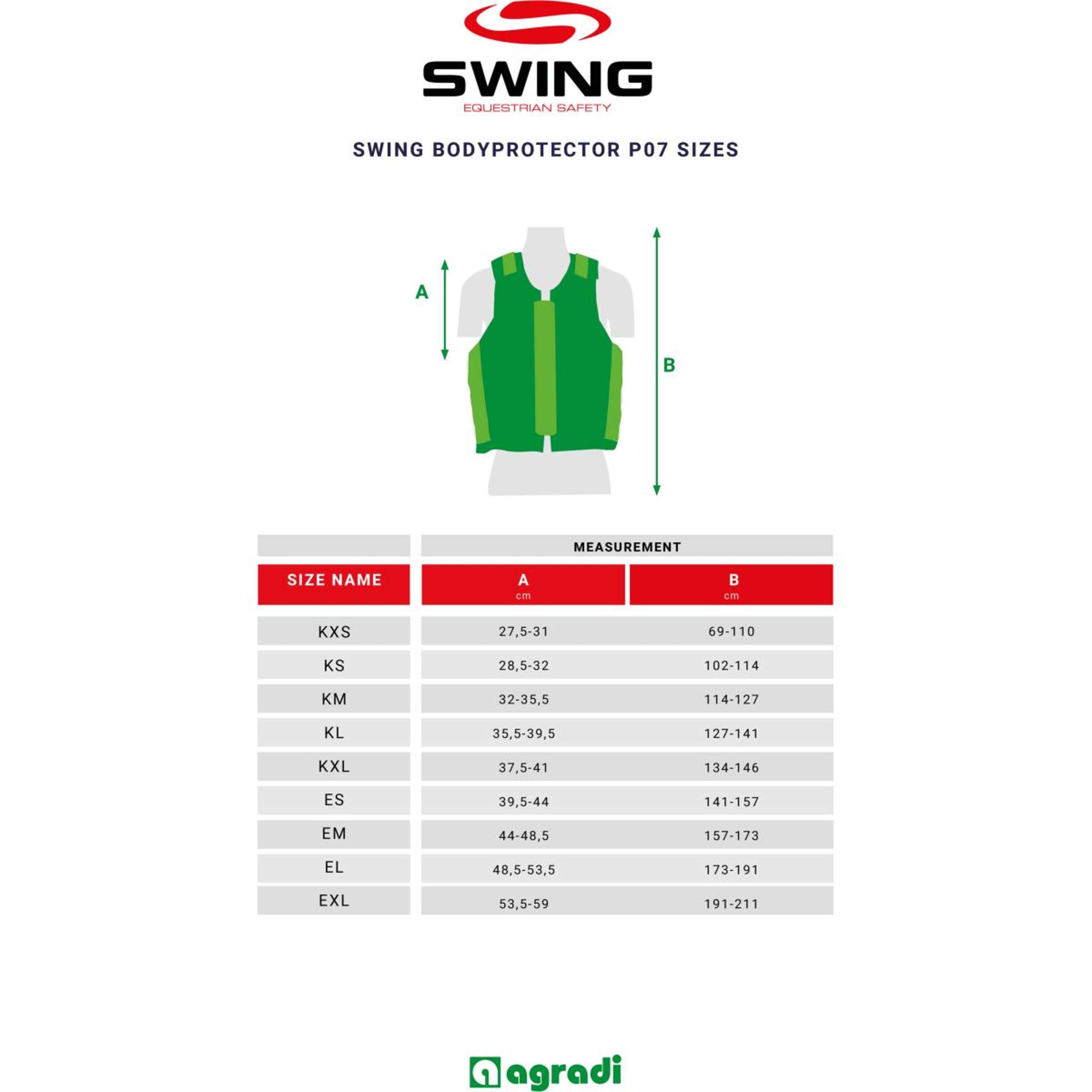 Swing Rückenprotector P07 Kinder Schwarz