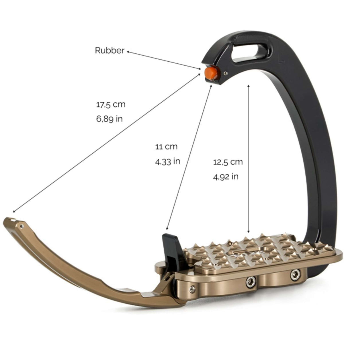 Tech Stirrups Steigbügel Venice FIT Schwarz/Rosegold