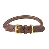WeatherBeeta Dog Collar Rolled Leather Braun