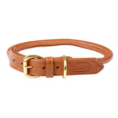 WeatherBeeta Dog Collar Rolled Leather Tan