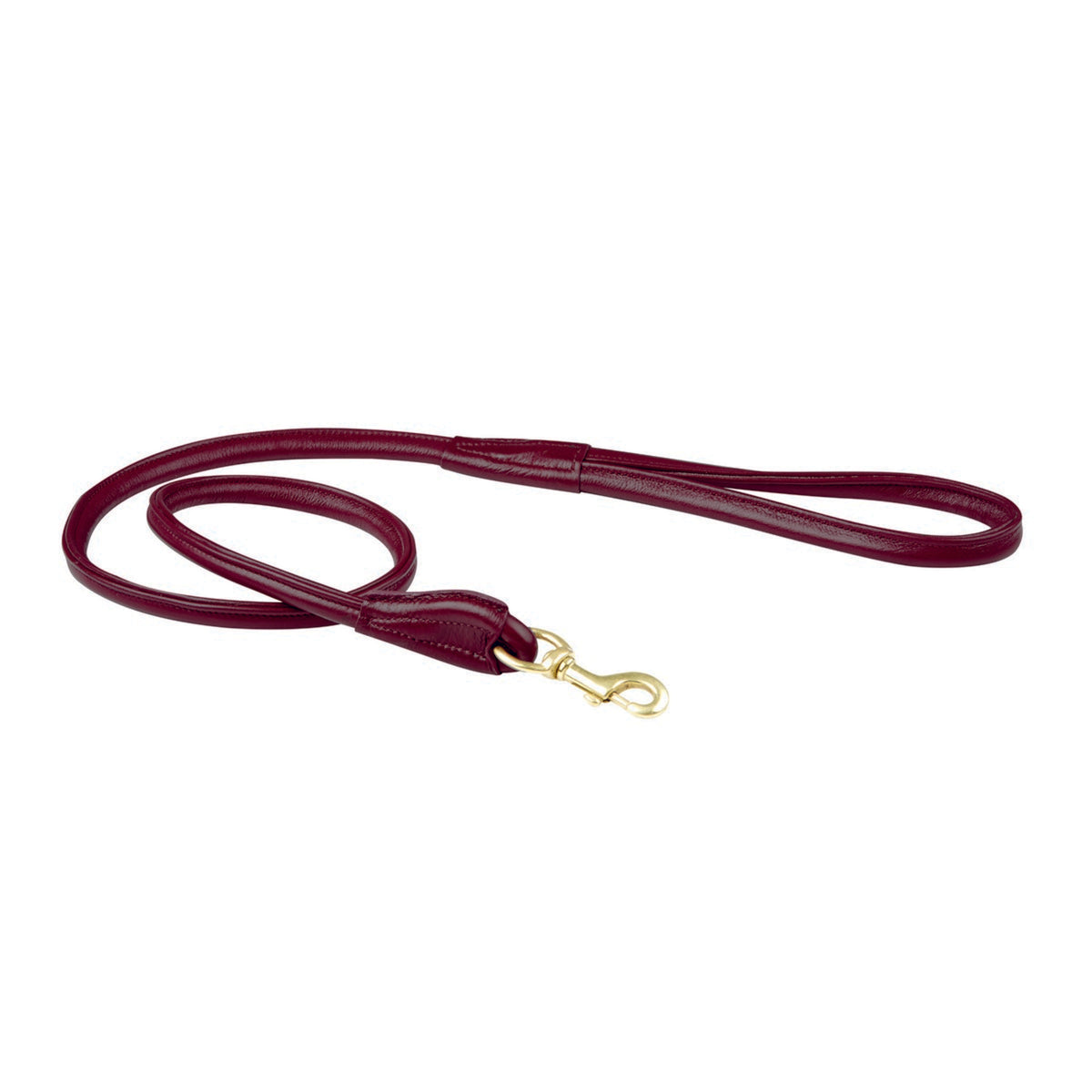 Weatherbeeta Dog Lead Rolled Leather Maroon