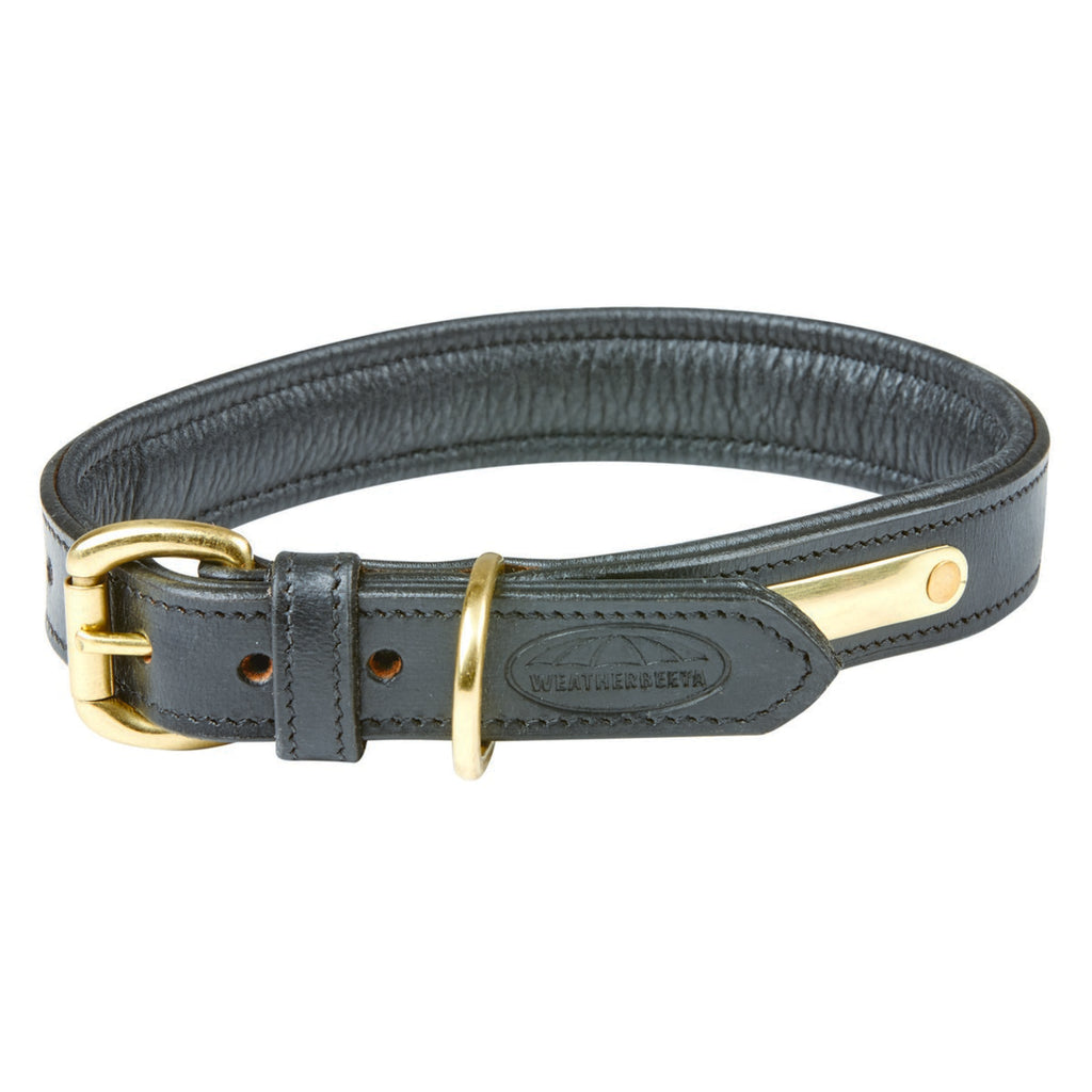 WeatherBeeta Dog Collar Padded Leather Schwarz