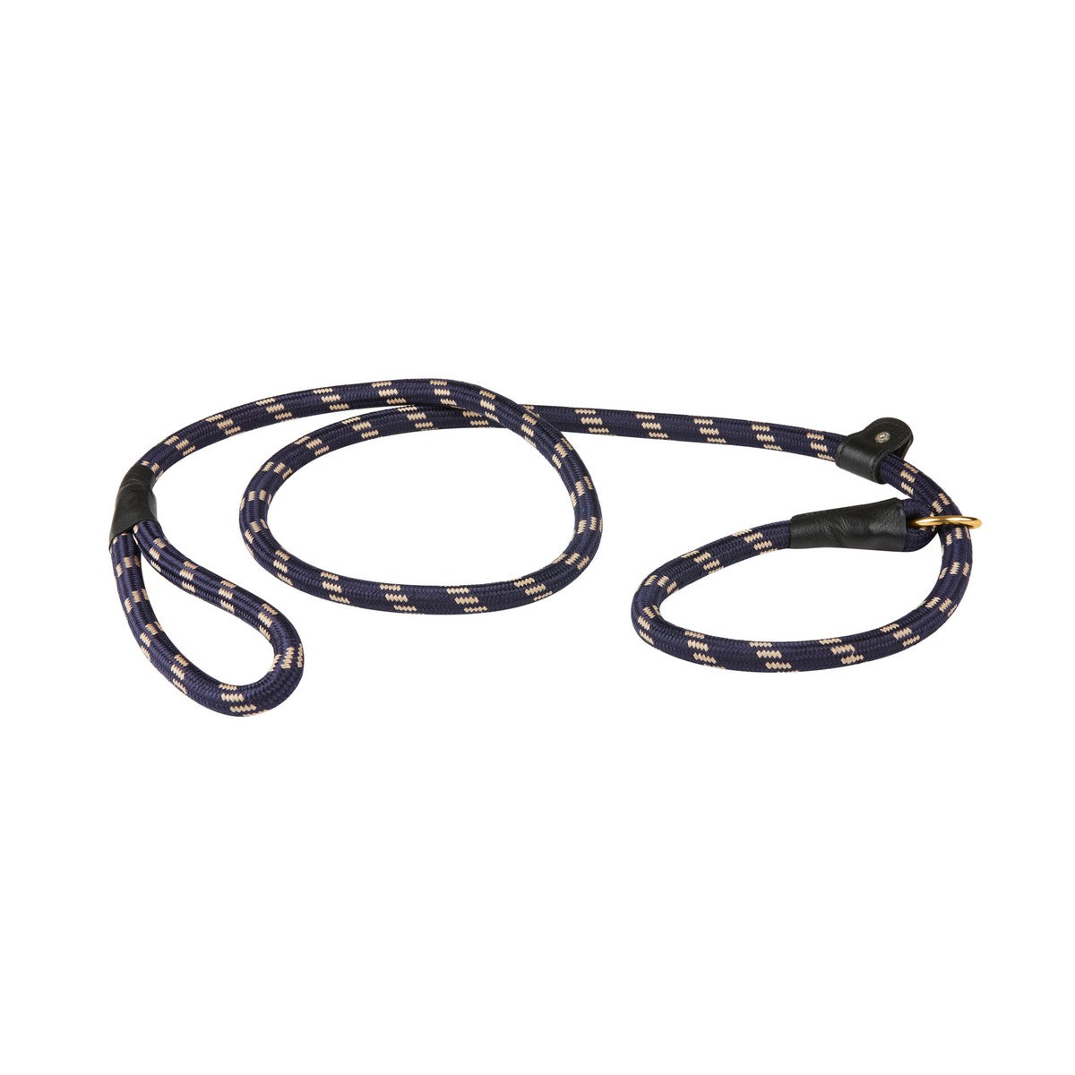WeatherBeeta Slip Dog Lead Rope Leather Navy/Brown