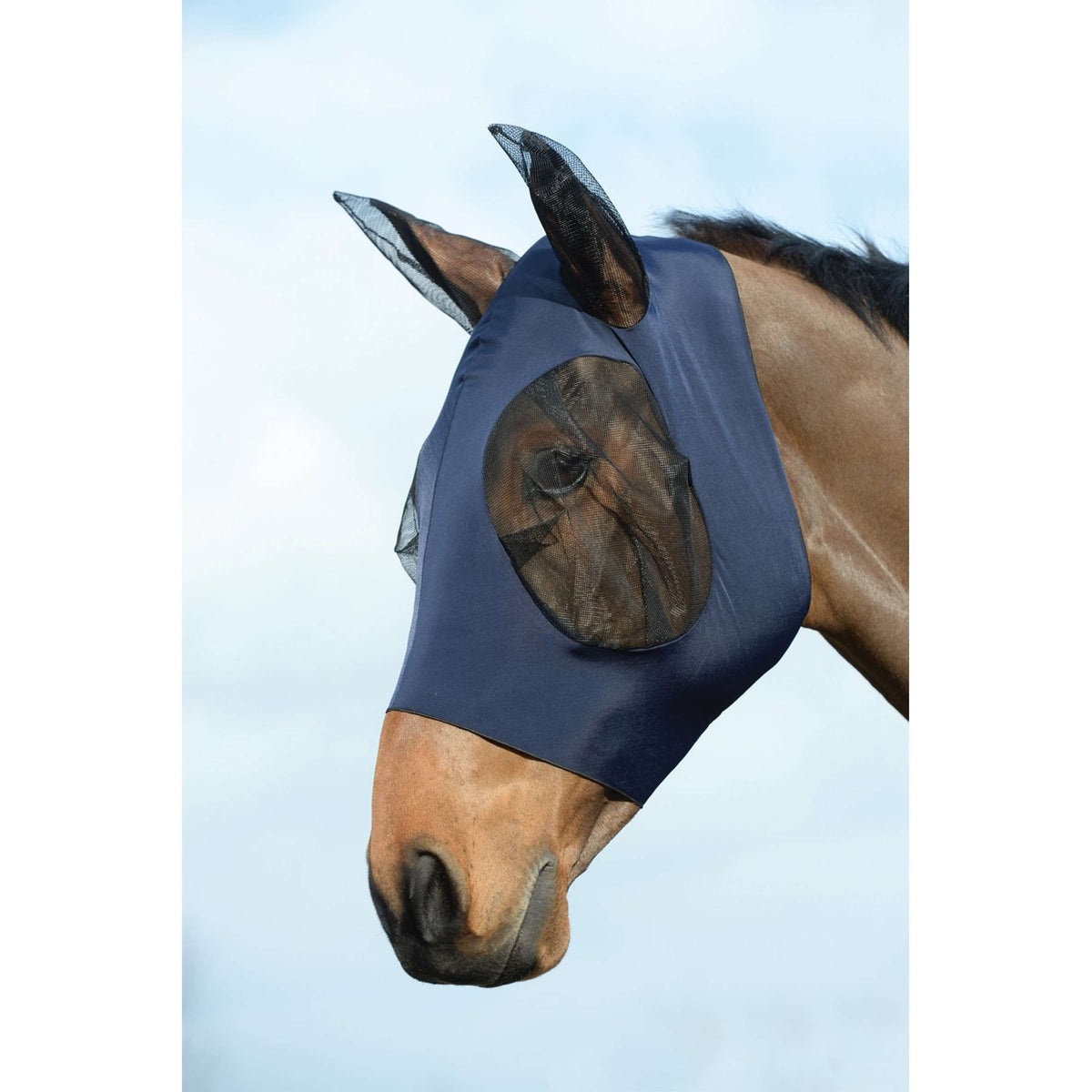 Weatherbeeta Fliegenmaske Stretch Bug Eye Saver mit Ohren Navy/Schwarz