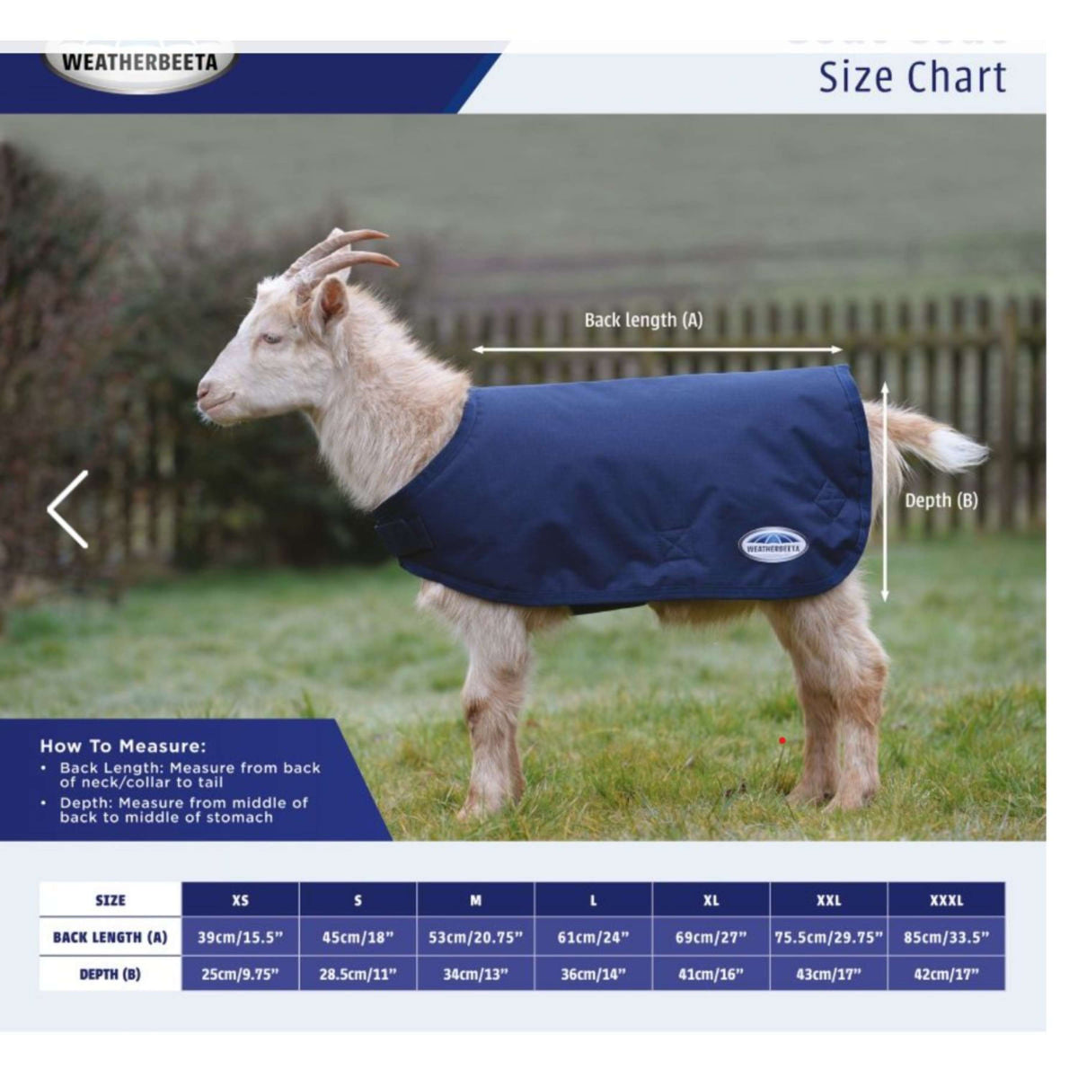 Weatherbeeta Decke für Ziegen Navy