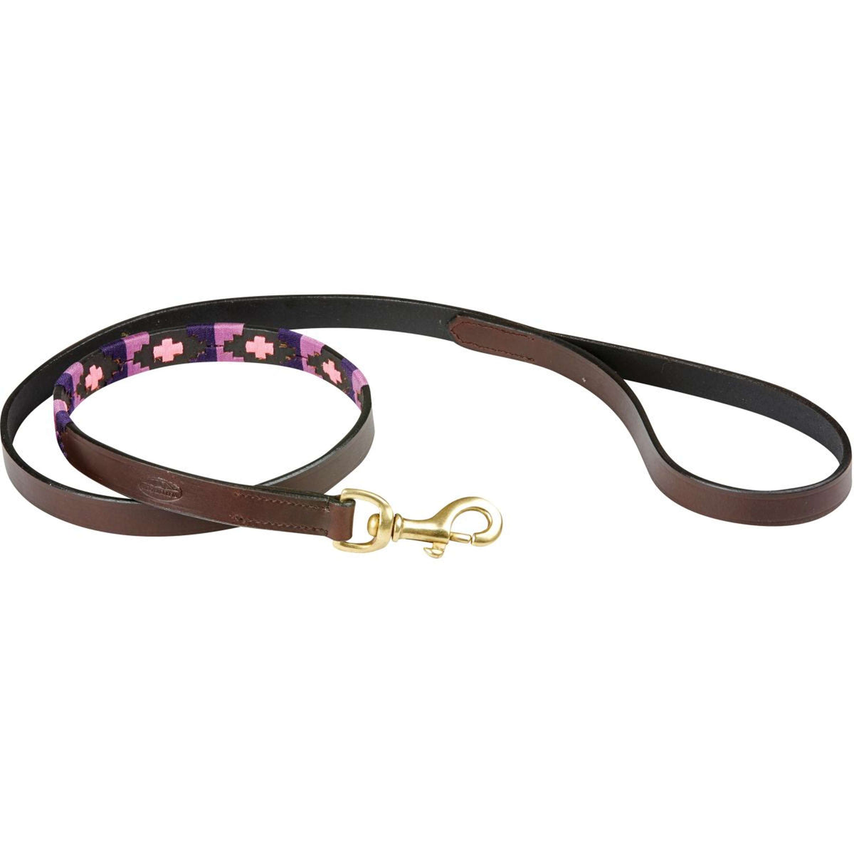 Weatherbeeta Hundeleine Polo Leder Cowdray Brown/Violett/Violett