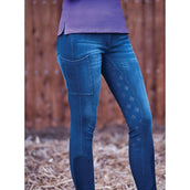 Dublin Reithose Shona Full Grip Denim Print Silikon Hellblau Denim