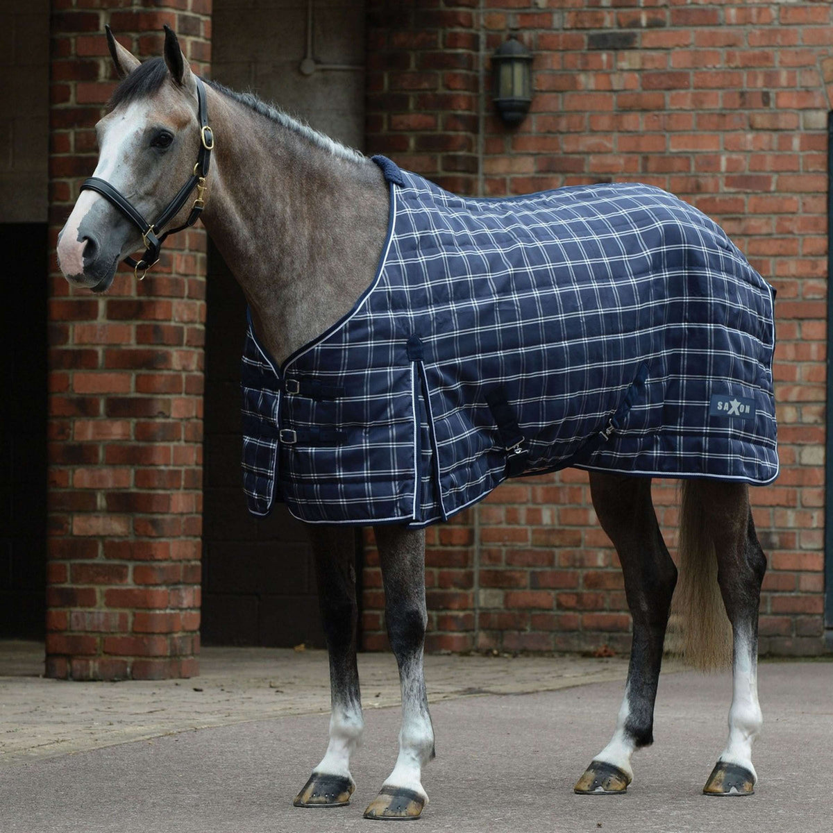 Weatherbeeta Stalldecke Saxon 1200D Stable Standard Neck Medium 200g Navy Plaid