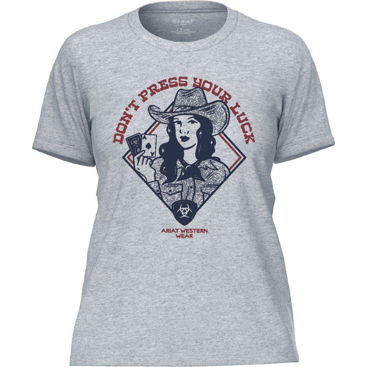 Ariat T-Shirt Don't Press Your Luck Damen Ice Blue