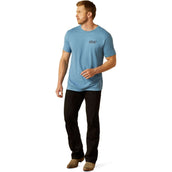 Ariat T-Shirt Blazing Saddle Herren Blau