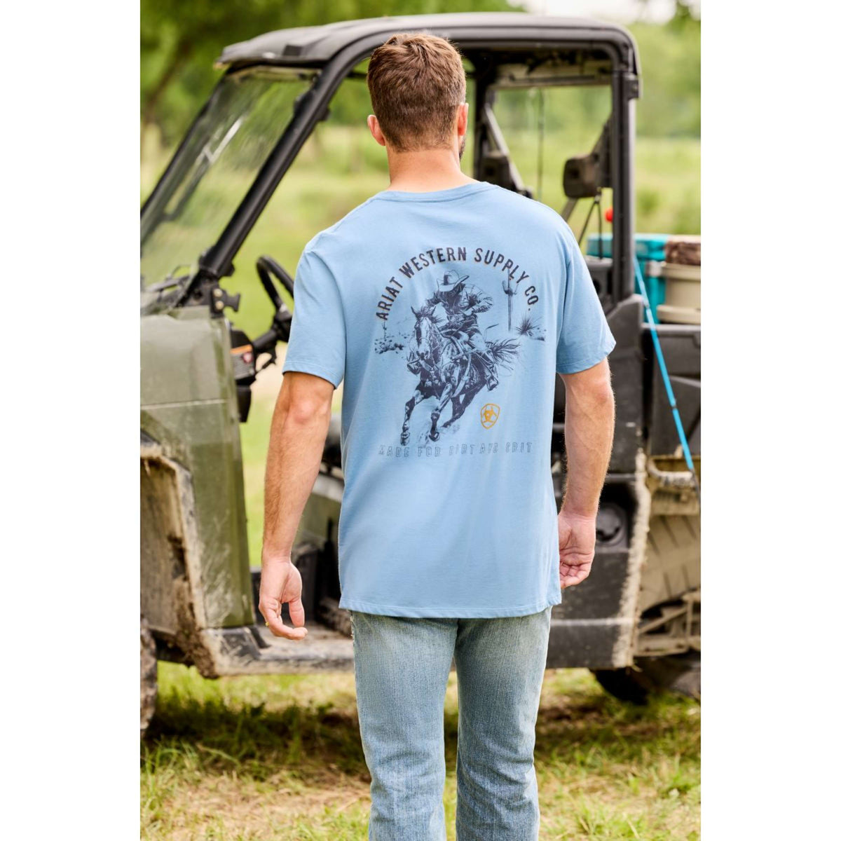 Ariat T-Shirt Blazing Saddle Herren Blau