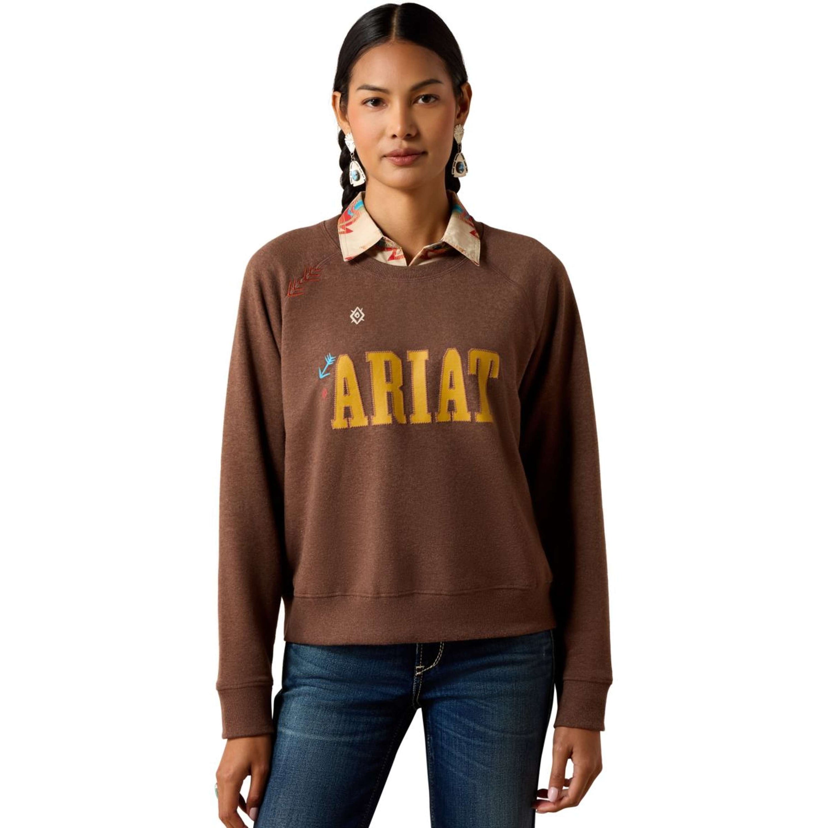 Ariat Pullover Essential Crew Damen Chicory Coffee