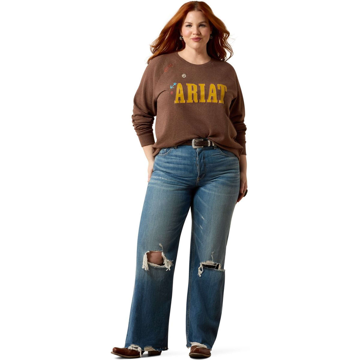 Ariat Pullover Essential Crew Damen Chicory Coffee