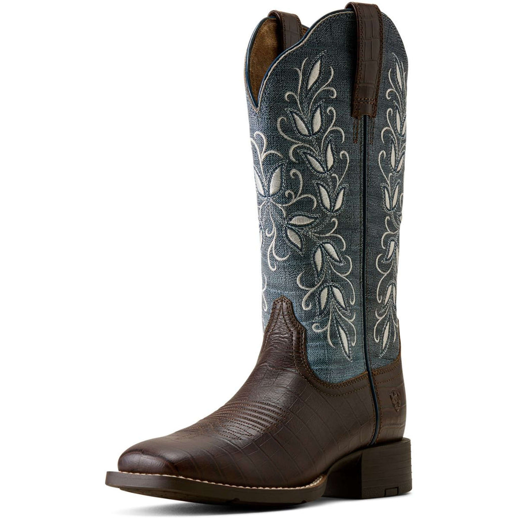 Ariat Westernstiefel Round Up Holly Damen Chocolate Croc
