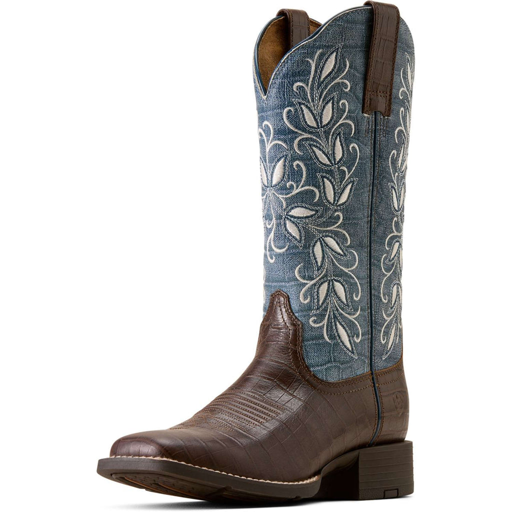 Ariat Westernstiefel Round Up Holly Damen Chocolate Croc