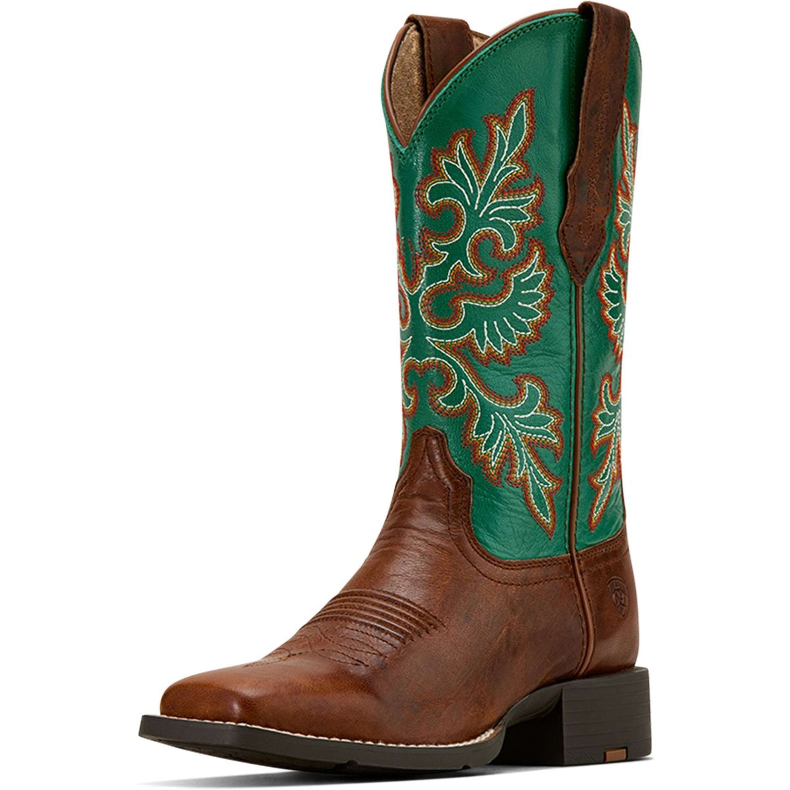 Ariat Westernstiefel Round Up Stretchfit Damen Arizona Brown/Aged Jade