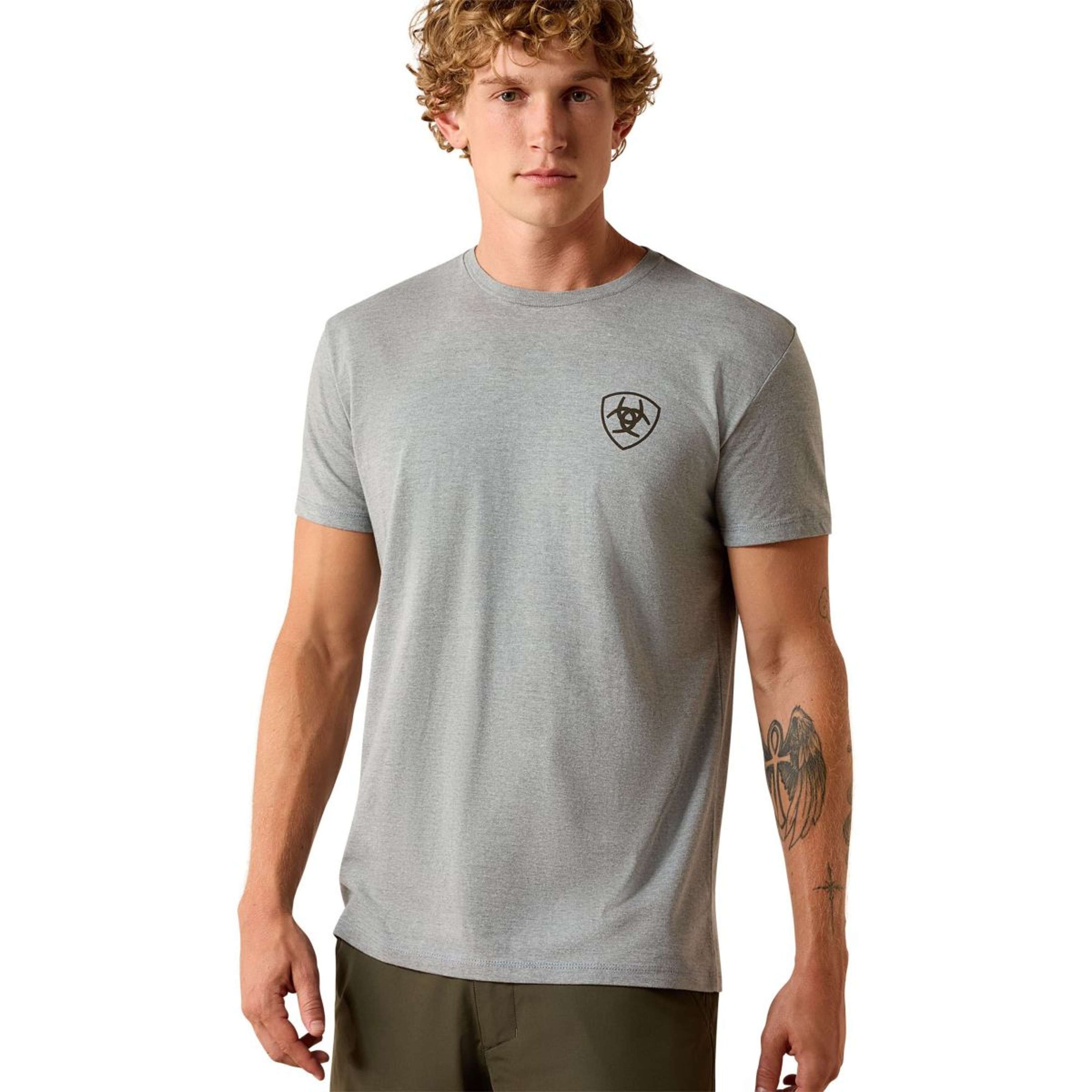 Ariat T-Shirt Banner Badge Herren Grau