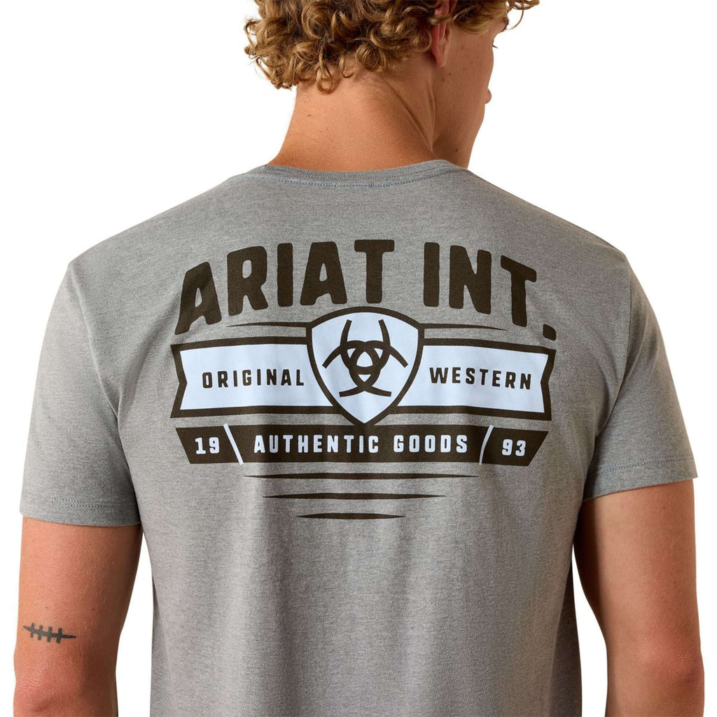 Ariat T-Shirt Banner Badge Herren Grau