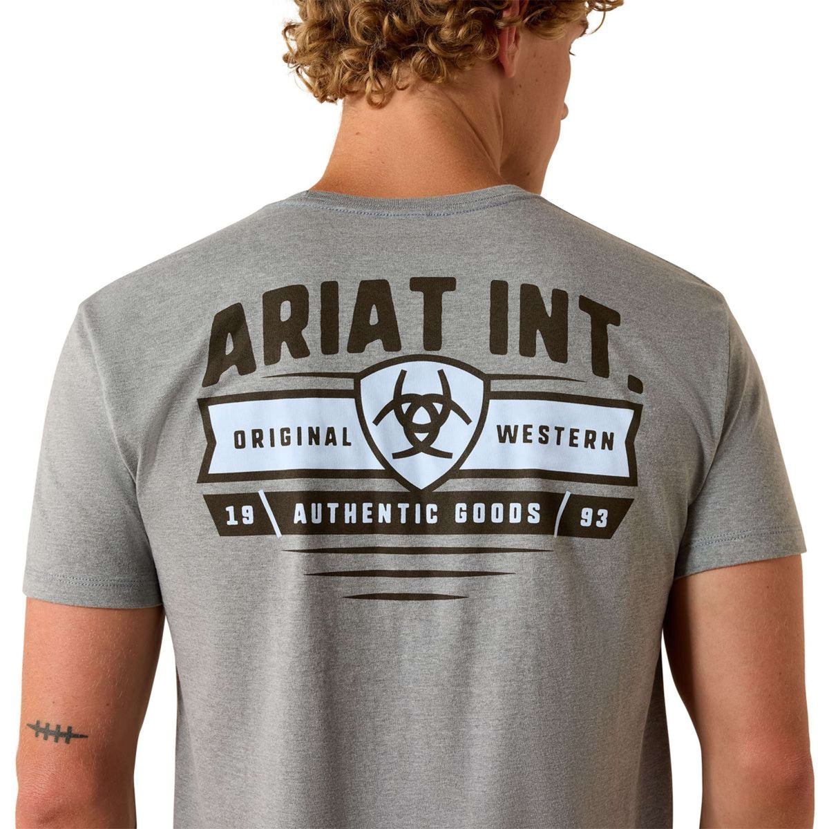 Ariat T-Shirt Banner Badge Herren Grau