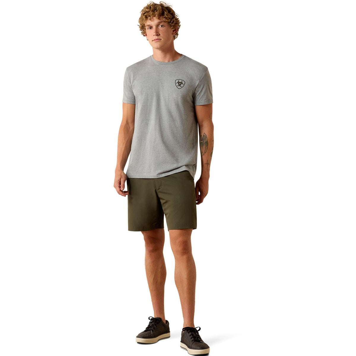 Ariat T-Shirt Banner Badge Herren Grau
