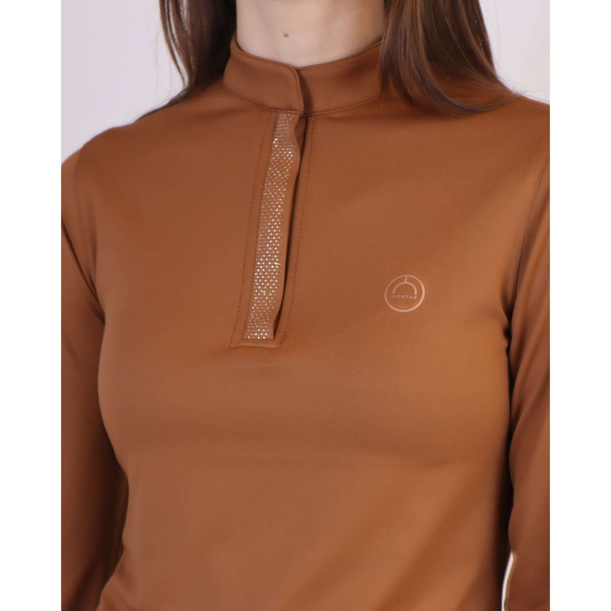 Montar Shirt Briella Rosegold Crystals Lange Ärmel Toffee