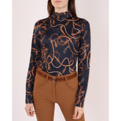 Montar Poloshirt Haily Bridle Print Lange Ärmel Dark Navy