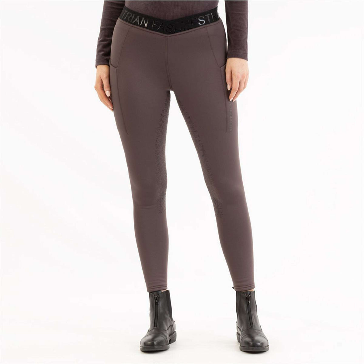 BR Reitleggings AW25 Jesslynn Damen Silikon Vollbesatz Raisin