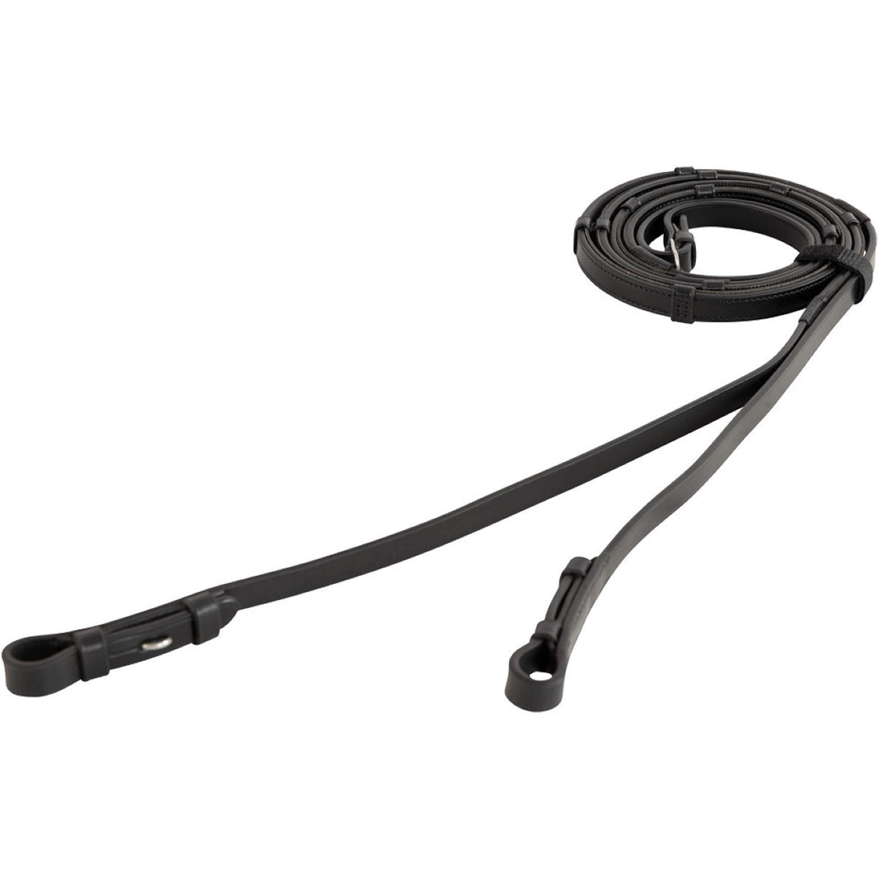 BR Zügel Leder mit Stops Schwarz/Silber