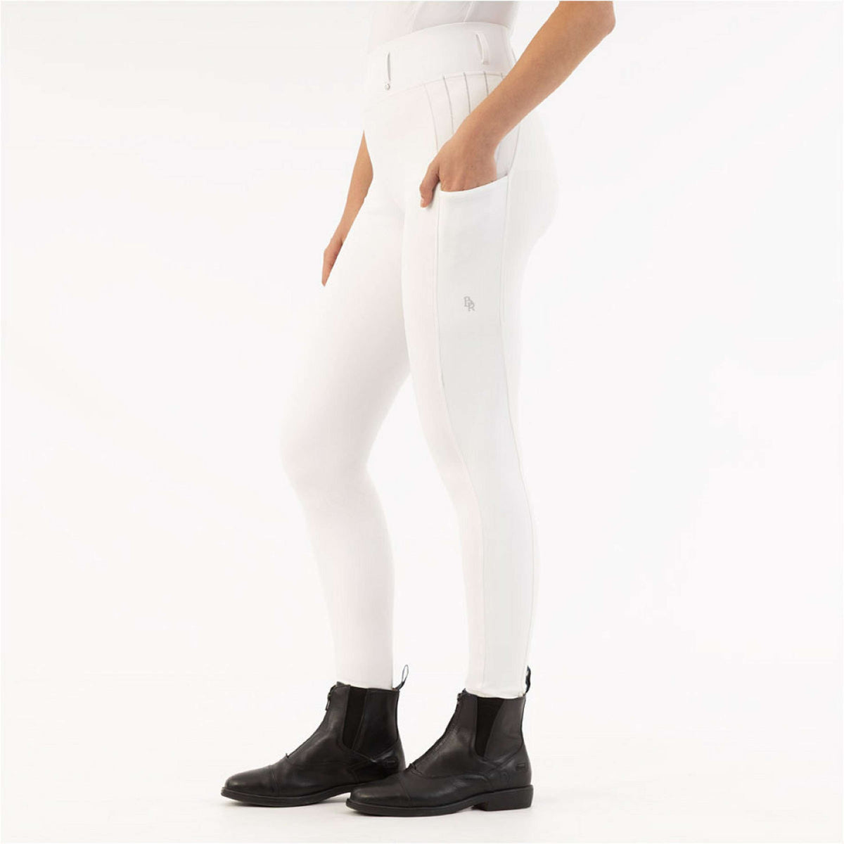 BR Reitleggings Kelly Full Grip Lucent White