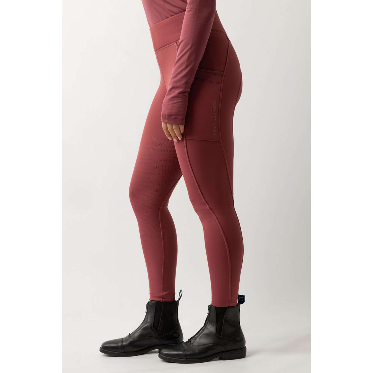 BR Reitleggings Lelie Full Grip Damen Maroon