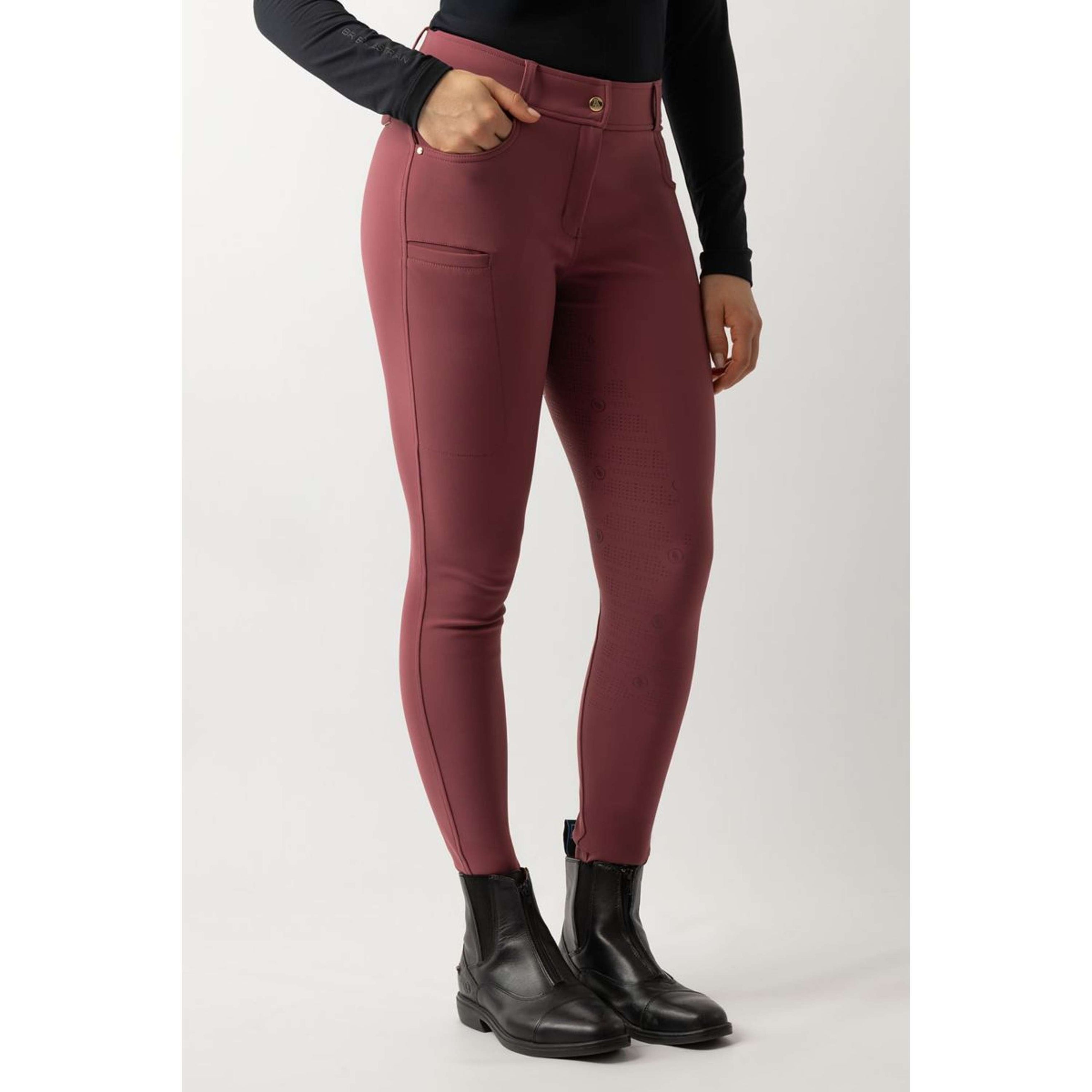 BR Reitleggings Lendsey Full Grip Damen Maroon