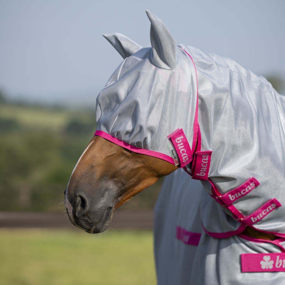 Bucas Buzz-Off Fly Mask Blue/Blossom