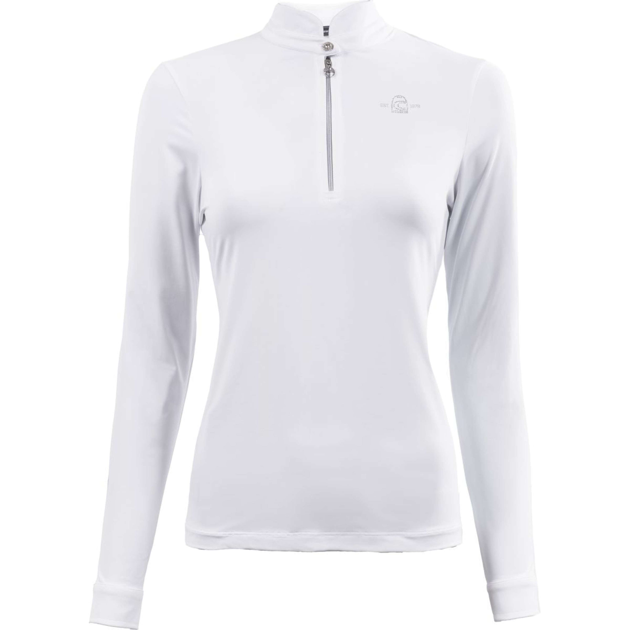 Cavallo Shirt Fadima Leichtes Stehkragen Longsleeve Damen Weiß