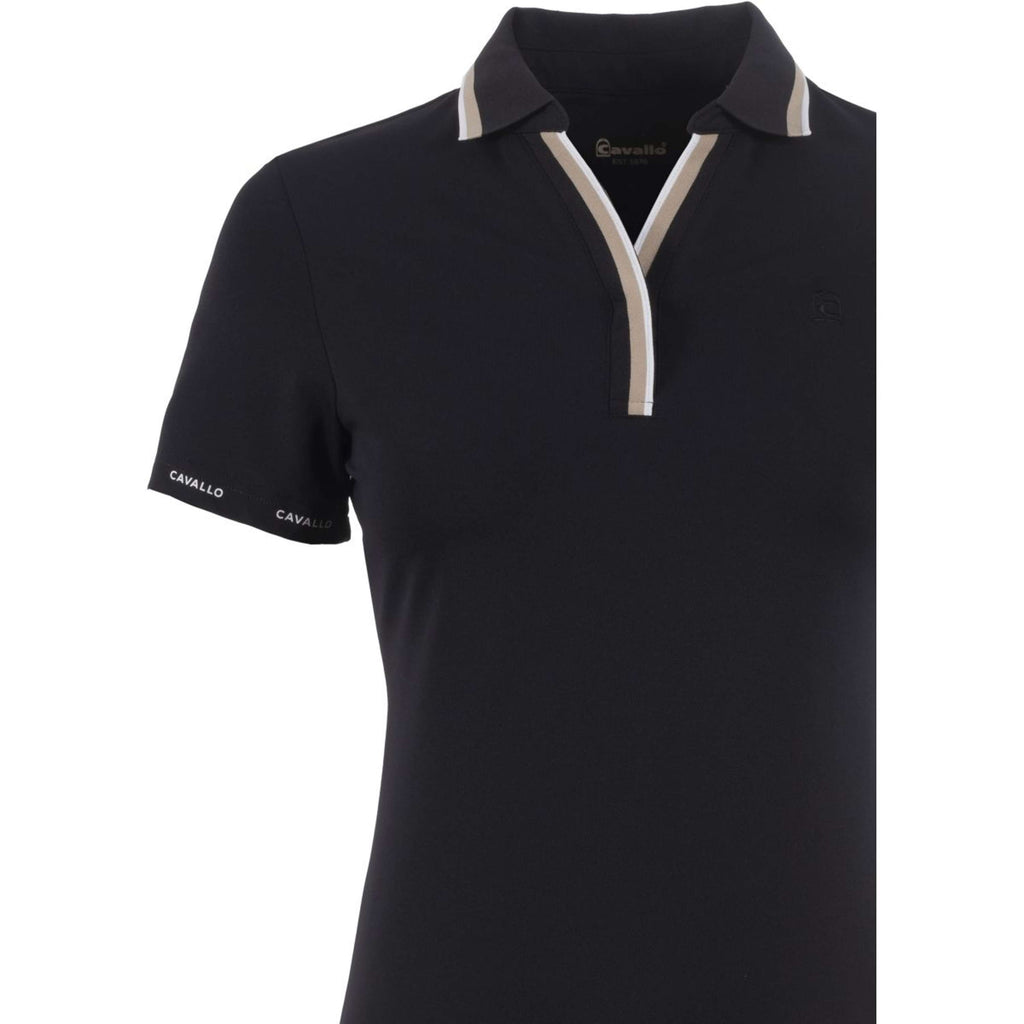 Cavallo Poloshirt CavalPique V-Neck Schwarz