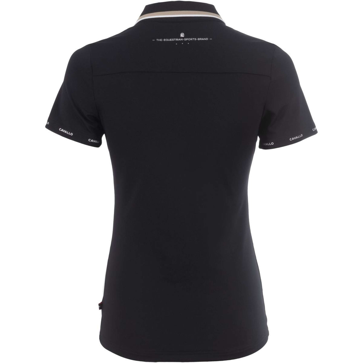 Cavallo Poloshirt Caval Pique V-Neck Schwarz