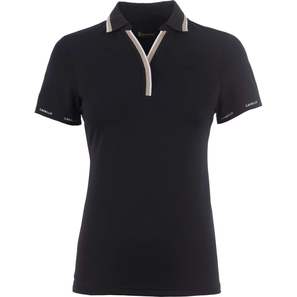 Cavallo Poloshirt CavalPique V-Neck Schwarz