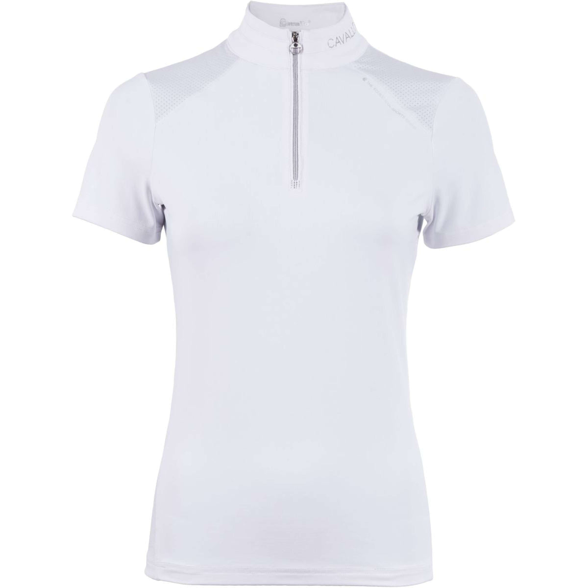 Cavallo Turniershirt Caval Halfzip Mesh Weiß