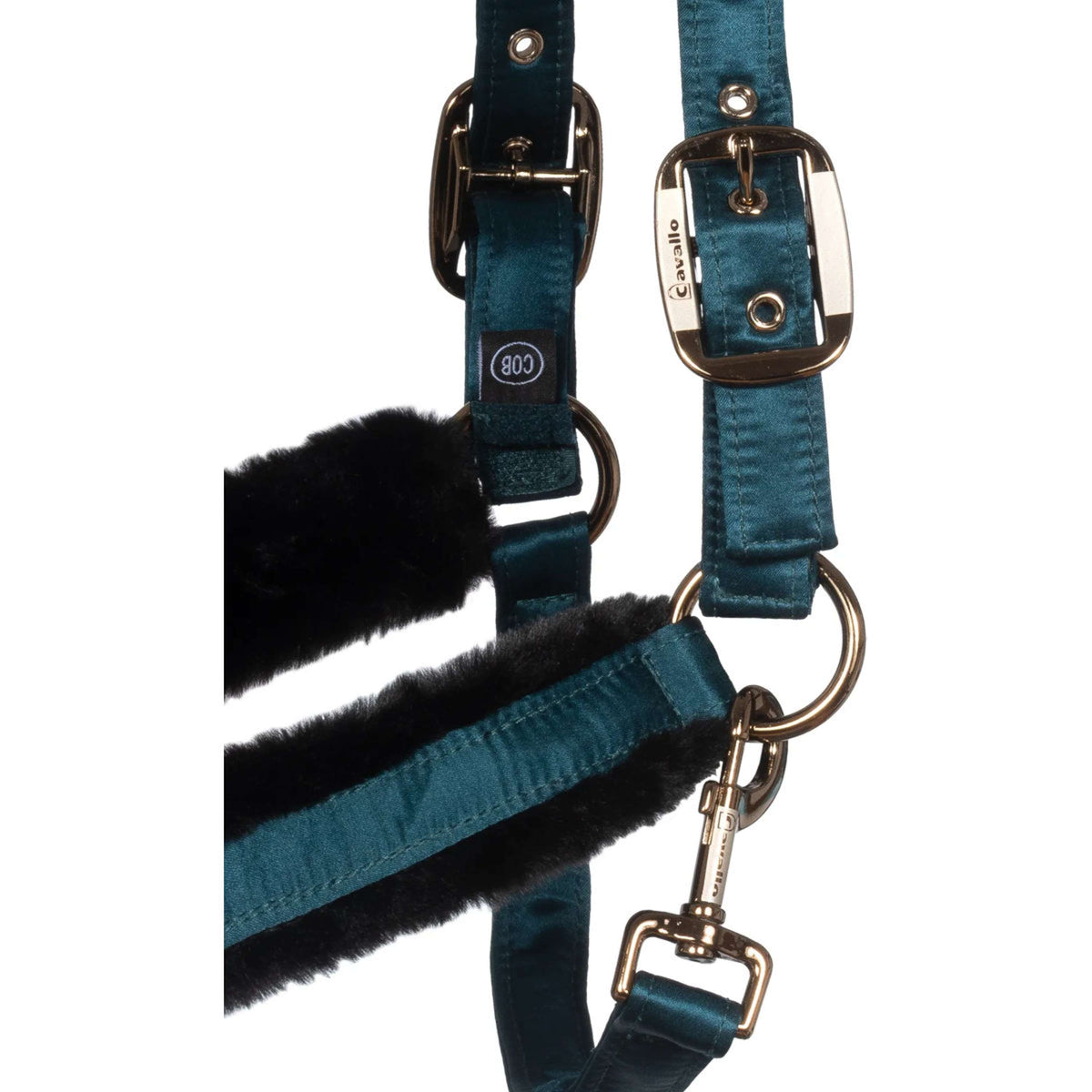 Cavallo Halfter CavalJero mit Fell Dark Peacock