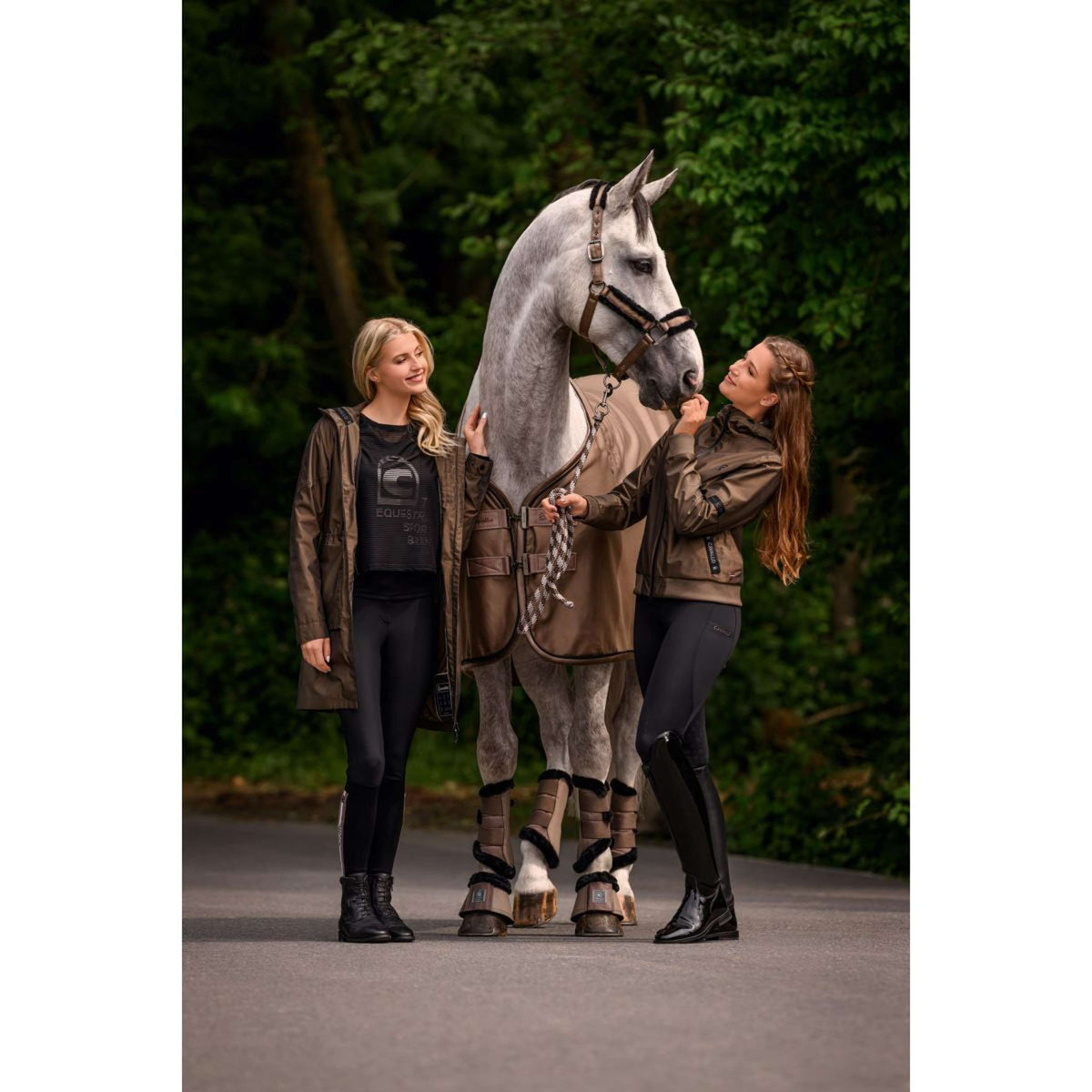 Cavallo Führstrick CavalJace mit Karabinerhaken Mocha Latte