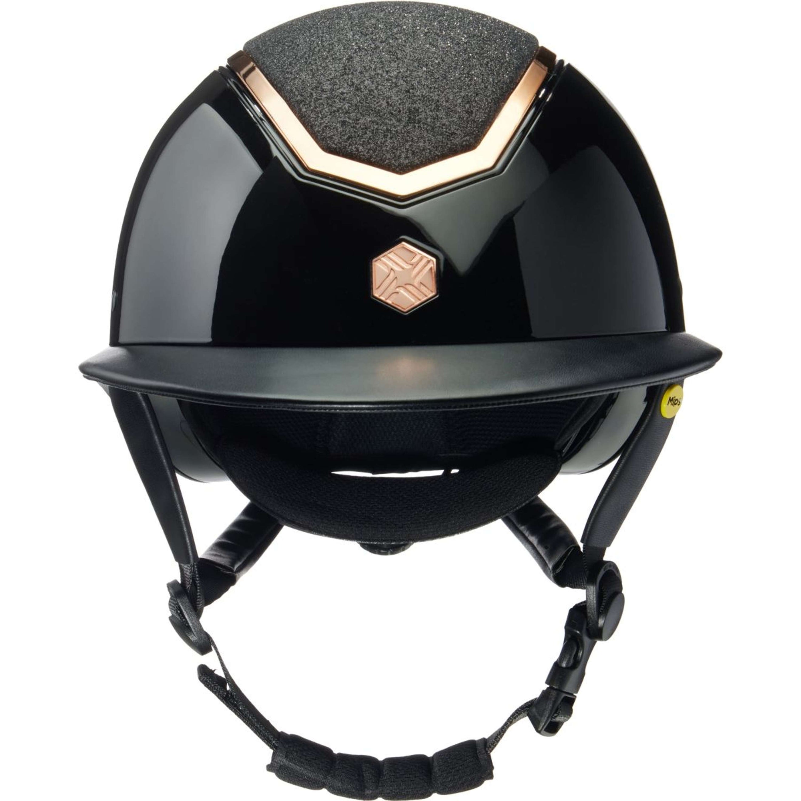 Charles Owen Reithelm Kylo Sparkly Wide Peak MIPS Black Gloss/Rose Gold Charles Owen Reithelm Kylo Sparkly Wide Peak MIPS Black Gloss/Rose Gold