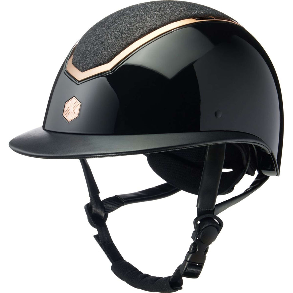 Charles Owen Reithelm Kylo Sparkly Wide Peak Black Gloss/Rose Gold