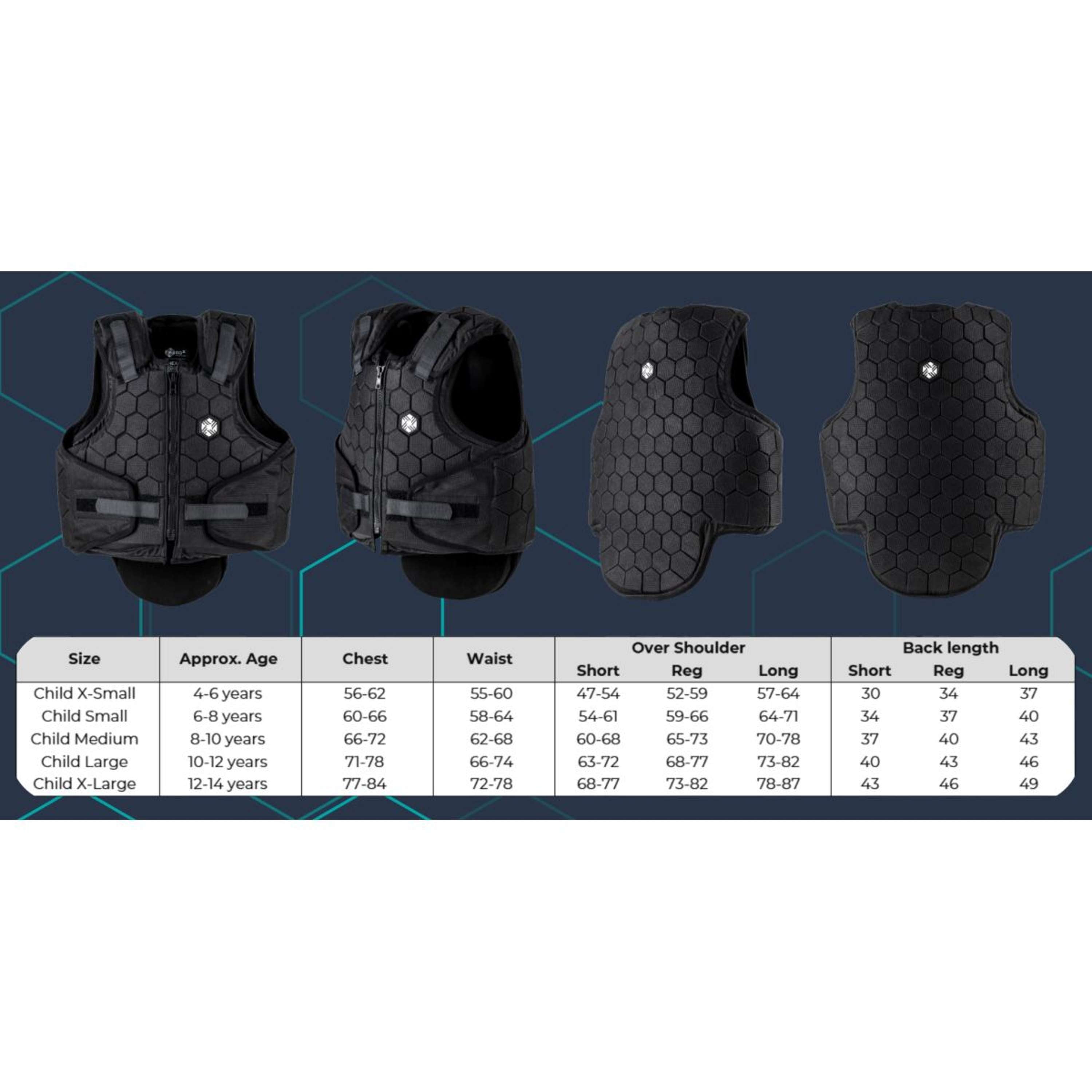 Charles Owen Sicherheitsweste HEXA Kinder Schwarz