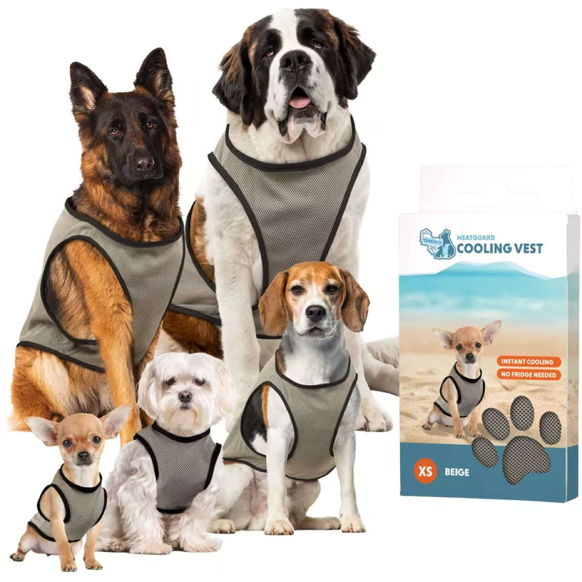 CoolPets Hundejacke Cooling Beige/Grau