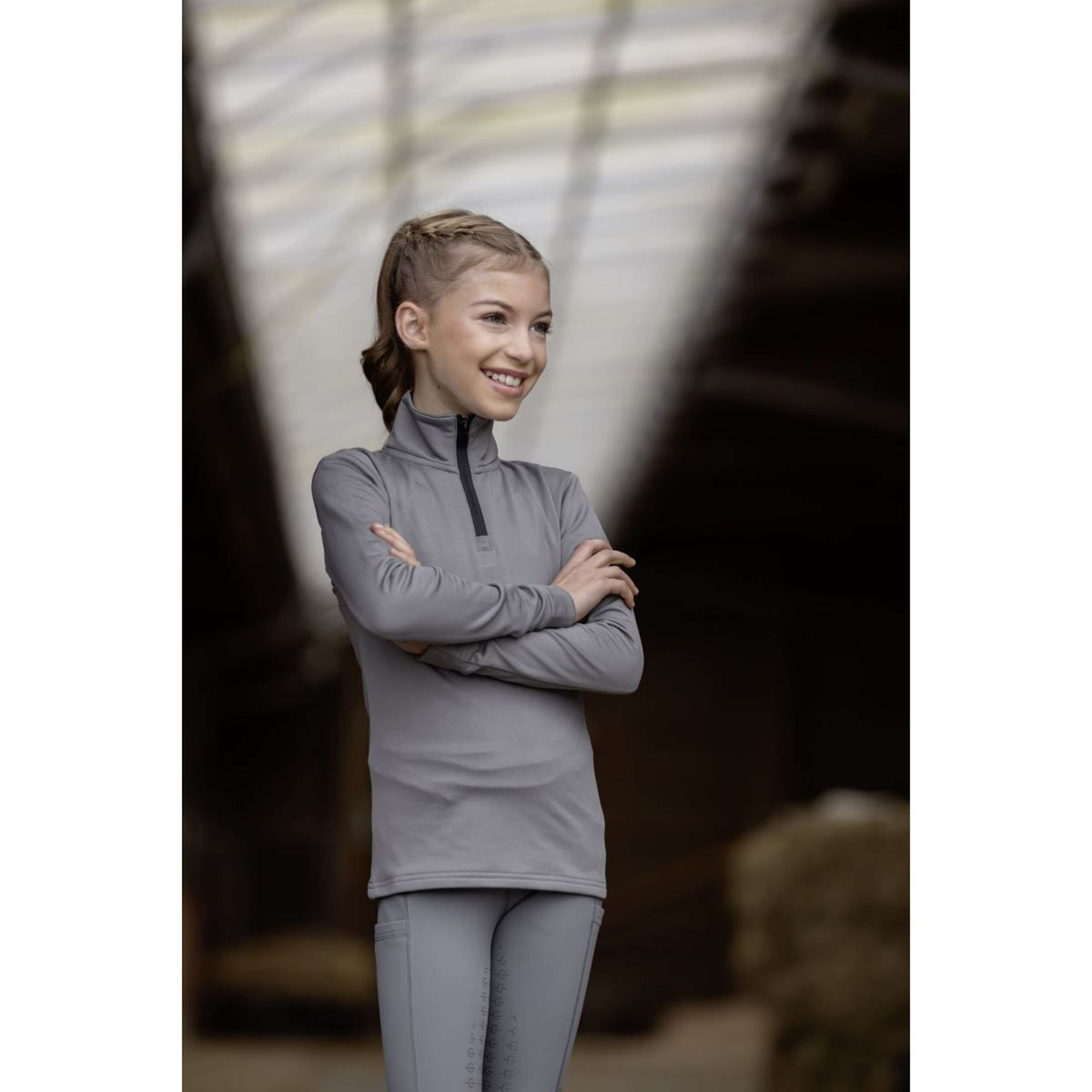 Covalliero Shirt AW25 Kids Lange Ärmel Steel Grey