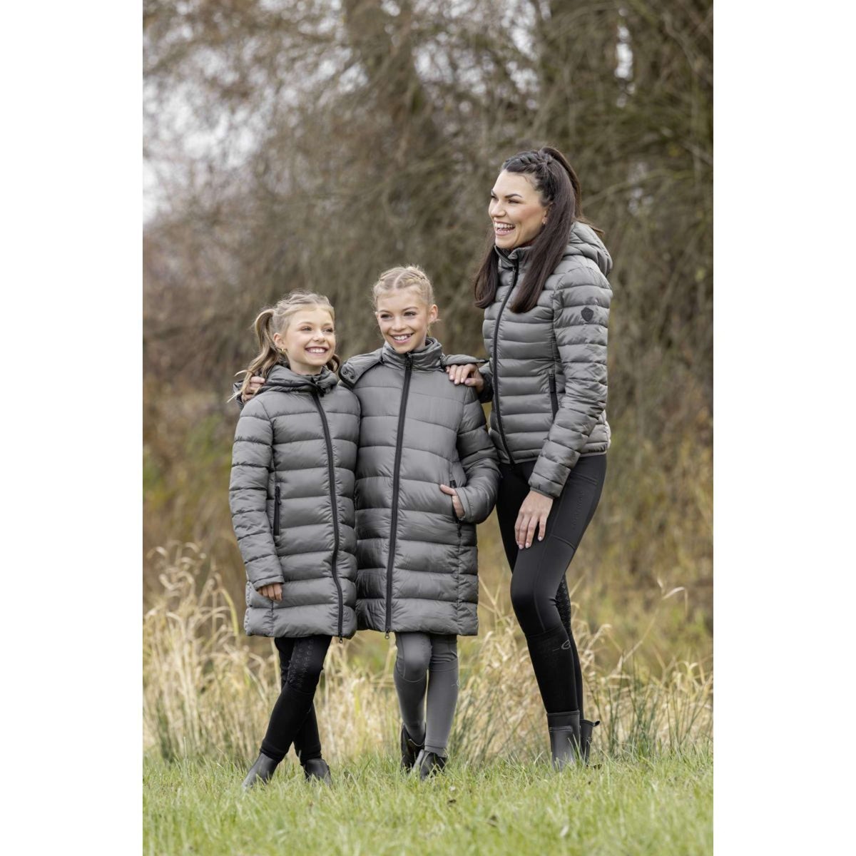 Covalliero Lange Jacke AW25 Kids Steel Grey