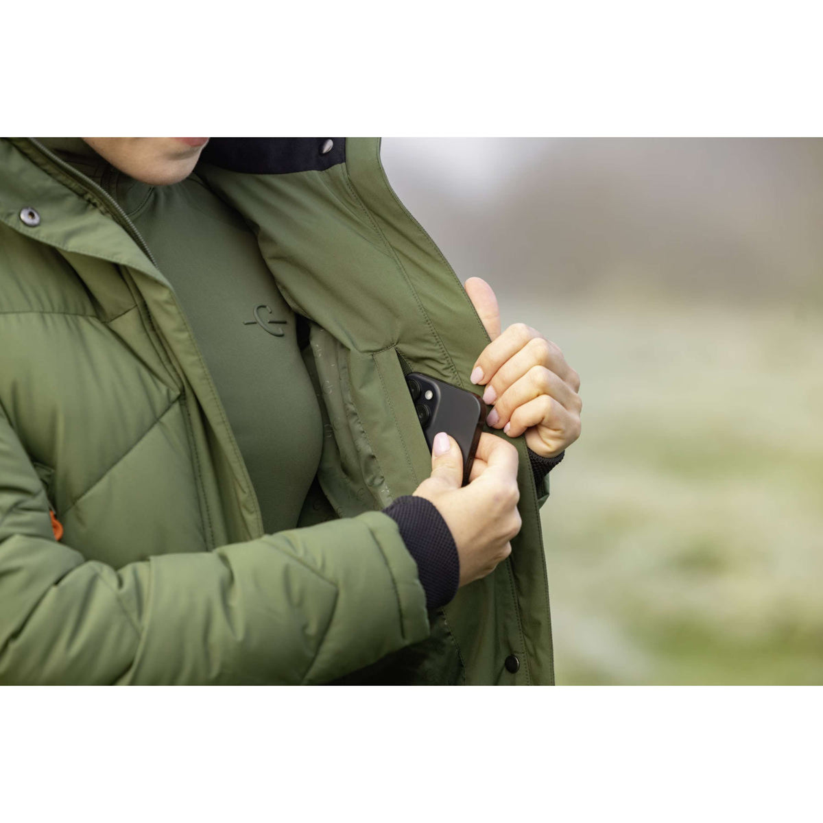 Covalliero Langer Wintermantel AW26 Forest Green