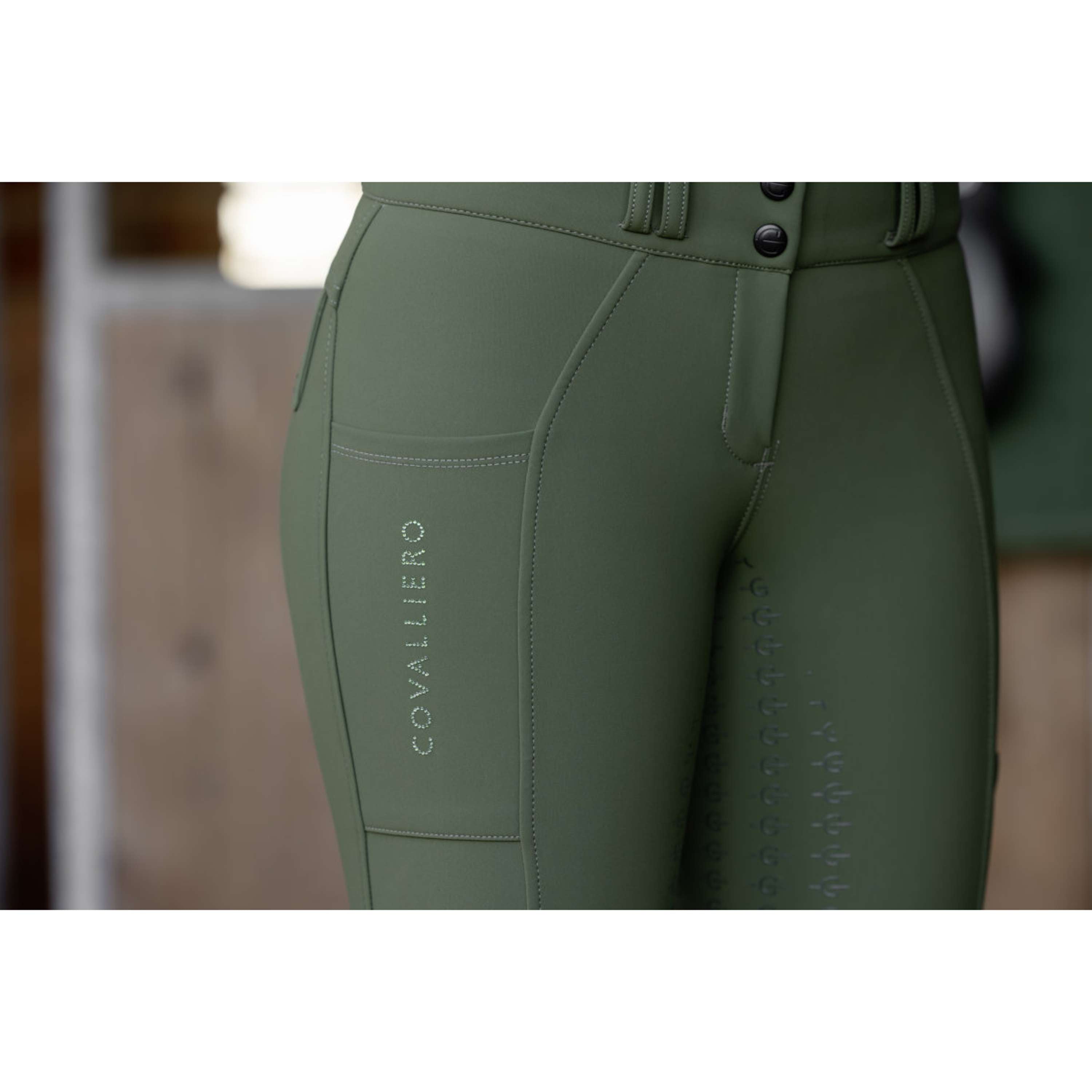 Covalliero Reithose Hight Waist Full Grip AW26 Forest Green